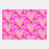 Hundepapierdrucke und rosa Herzmuster Geschenkpapier Set (Vorderseite 2)