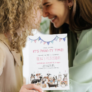 Hundeparty-Einladung zum Geburtstag eines Welpen Einladung