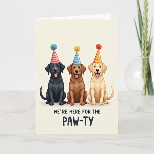 Hundeparty-Geburtstagskarte Karte (Vorderseite)