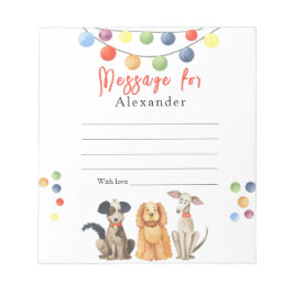 Hundeparty Kinder Zeitkapsel Nachricht Notizblock
