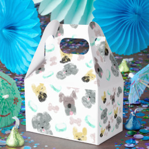 Hundeparty-Kritzeleien Rosa Blau Geschenkschachtel
