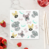 Hundeparty-Muster Rosa Blau Serviette (Beispiel)