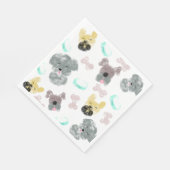 Hundeparty-Muster Rosa Blau Serviette (Ecke)