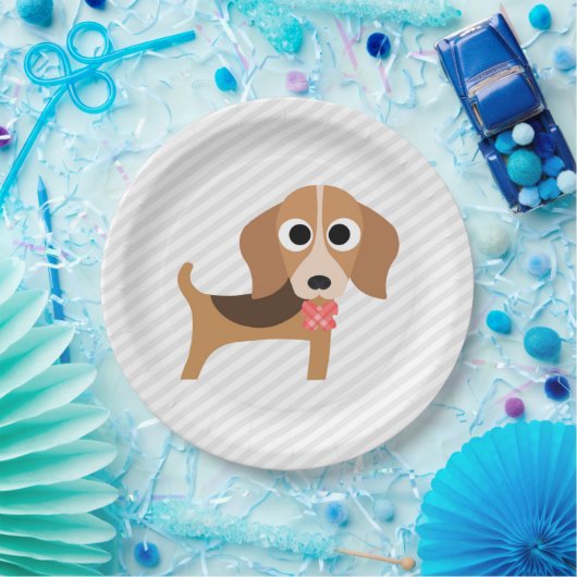 HundeParty-Türkis-Beagle-Abendessen-Papier-Teller Pappteller (Party)