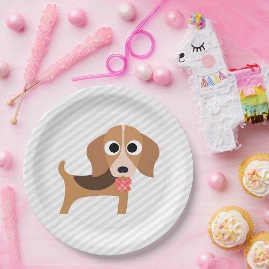 HundeParty-Türkis-Beagle-Abendessen-Papier-Teller Pappteller (Party)