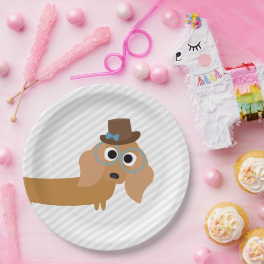 HundeParty-Türkis-Dackel-Abendessen-Papier-Teller Pappteller (Party)