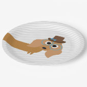 HundeParty-Türkis-Dackel-Abendessen-Papier-Teller Pappteller (Schrägansicht)