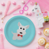 HundeParty-Türkis Westie Abendessen-Papier-Teller Pappteller (Party)