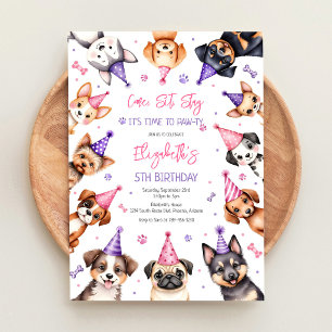 Hundeparty Zeit zum Feiern Hundeparty Geburtstag  Einladung