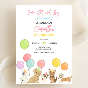 Hundeparty Zeit zum Feiern Hundeparty Geburtstag Einladung