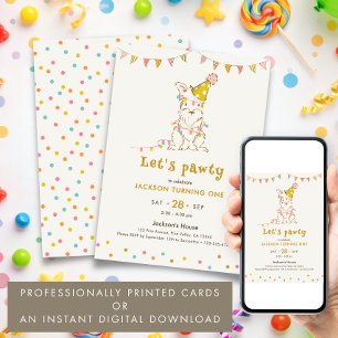 Hundeparty zum 1. Geburtstag - ein Hunde-Motto-Kin Einladung