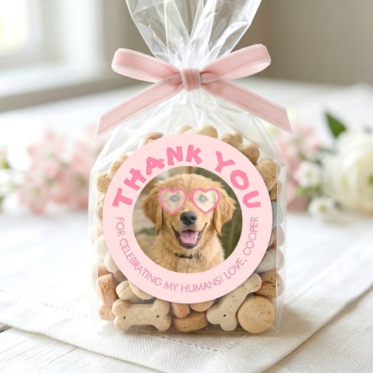 Hundepartygeschenke Hunde-Foto Danke Runder Aufkleber
