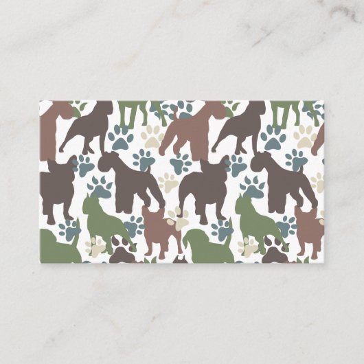 Hundepaw Animal Print Camouflage Camouflage Muster Visitenkarte (Vorderseite)