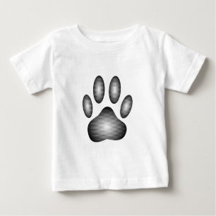 Hundepaw-Druck in Schwarz-Weiß-Farben Baby T-shirt