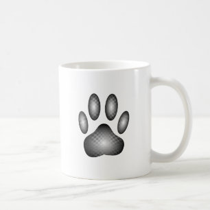 Hundepaw-Druck in Schwarz-Weiß-Farben Kaffeetasse