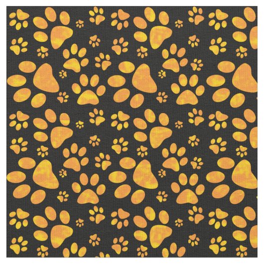 Hundepaw-Druckmuster| Orange Stoff (Nahaufnahme)