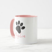 Hundepaw-Individuelle Name Hund länger Personalisi Tasse (Vorderseite Links)