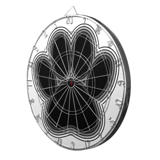 Hundepaw mit Konturen Dartscheibe (Vorderseite rechts)