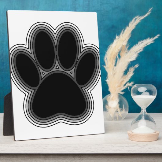 Hundepaw mit Konturen Fotoplatte (Seite)