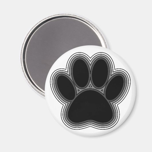 Hundepaw mit Konturen Magnet (Vorderseite/Rückseite)