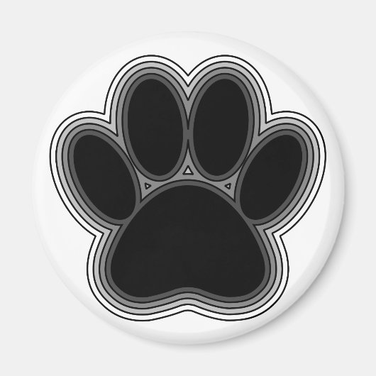Hundepaw mit Konturen Magnet (Vorne)