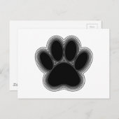 Hundepaw mit Konturen Postkarte (Vorne/Hinten)