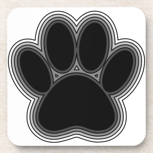 Hundepaw mit Konturen Untersetzer (Vorderseite)