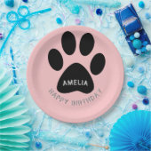 Hundepaw Print Pink Geburtstagsparty Pappteller (Party)
