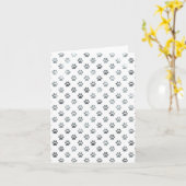 Hundepaw Print Silver Graue, weiße metallische Imi Karte (Gelbe Blume)