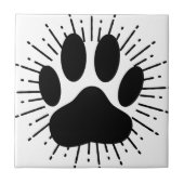 Hundepawprint und Vintage Styling-Tile Fliese (Vorderseite)
