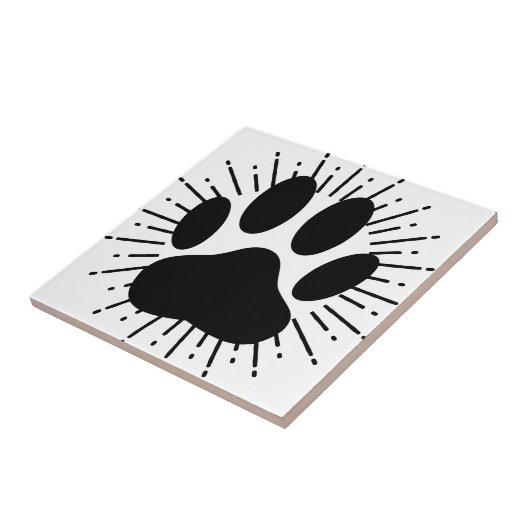 Hundepawprint und Vintage Styling-Tile Fliese (Seite)