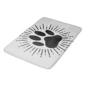 Hundepawprint und Vintager Sonnenstrahl Badematte (Schrägansicht)