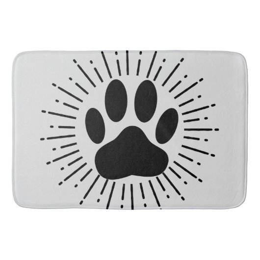 Hundepawprint und Vintager Sonnenstrahl Badematte (Vorderseite)