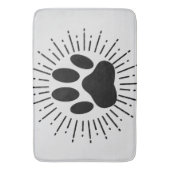 Hundepawprint und Vintager Sonnenstrahl Badematte (Vorderseite Vertikal)