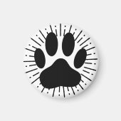 Hundepawprint und Vintager Sonnenstrahl Magnet (Vorne)