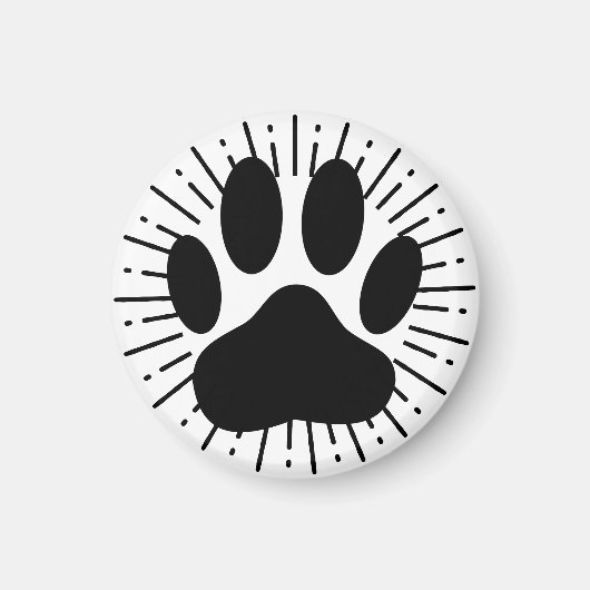 Hundepawprint und Vintager Sonnenstrahl Magnet (Vorne)