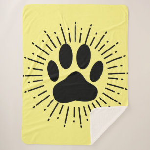 Hundepawprint und Vintager Sonnenstrahl Sherpadecke