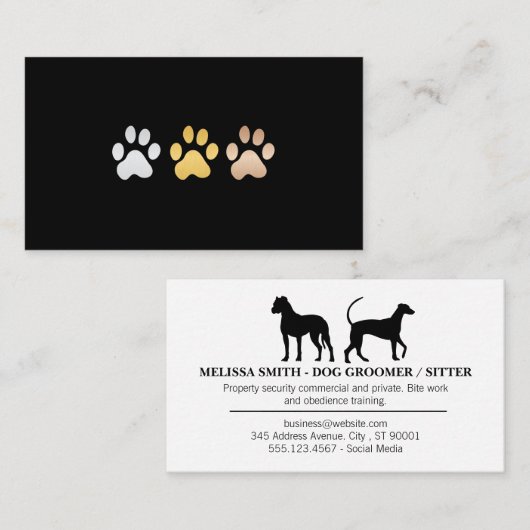 Hundepaws | Hunde Visitenkarte (Vorne/Hinten)