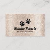 Hundepaws-Logo Moderner Gold-Glitzer Visitenkarte (Vorderseite)