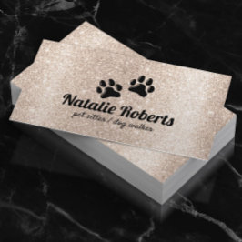 Hundepaws-Logo Moderner Gold-Glitzer Visitenkarte