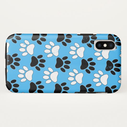 Hundepaws mit blauem Hintergrund Case-Mate iPhone Hülle (Rückseite (Horizontal))