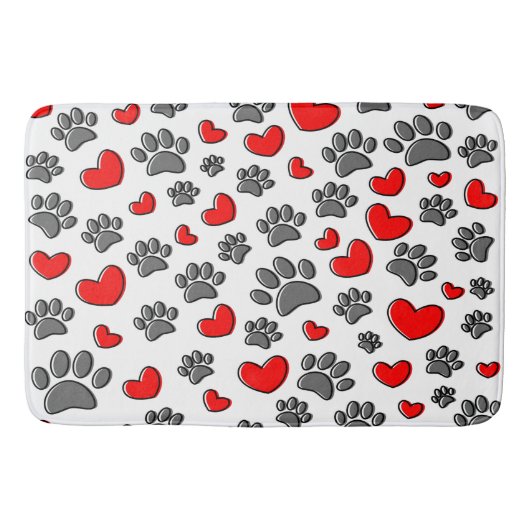 Hundepaws und Herzstücke Badematte (Vorderseite)