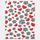 Hundepaws und Herzstücke Fleecedecke (Vorderseite)
