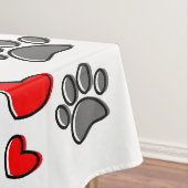 Hundepaws und Herzstücke Tischdecke (Beispiel)