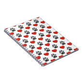 Hundepaws und rotes Herz-Malmuster Notizblock (Rechte Seite)
