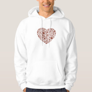 Hundepaws, Wege, Pfosten, Herz - braun Hoodie