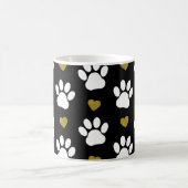 Hundepaws, weiße Paws, goldene Herzen, Ihr Name Kaffeetasse (Mittel)