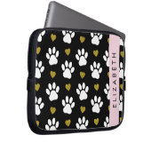 Hundepaws, weiße Paws, goldene Herzen, Ihr Name Laptopschutzhülle (Vorne Rechts)