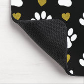 Hundepaws, weiße Paws, goldene Herzen, Ihr Name Mousepad (Ecke)