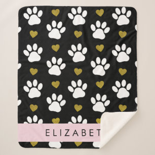 Hundepaws, weiße Paws, goldene Herzen, Ihr Name Sherpadecke